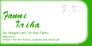 fanni kriha business card